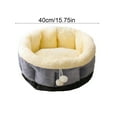 thumbnail image 2 of Round Faux Fur Pet Bed – Warm Comfortable Soft Fluffy Mattress for Small Medium Large Dogs & Cats, Soothing Indoor Bed for Pets to Rest Relax, Cozy Pet Cushion for Home Living Room, 15.75in, Gray, 2 of 6