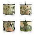 thumbnail image 2 of Bamboo Lamp Shade Abstract Retro Green Plant Floral Pattern Chandelier Light Cover For Home Decoration, 2 of 4