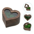 thumbnail image 3 of Caja de anillo de madera, caja de anillo en forma de corazón con una ranura, verde oscuro, 3 of 7