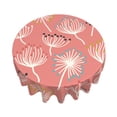thumbnail image 3 of XMXT Waterproof Table Cloth, Pink Dandelion Print Polyester Round Tablecloth for Dining Room Party Decor Tablecloths, 60 inches, 3 of 8