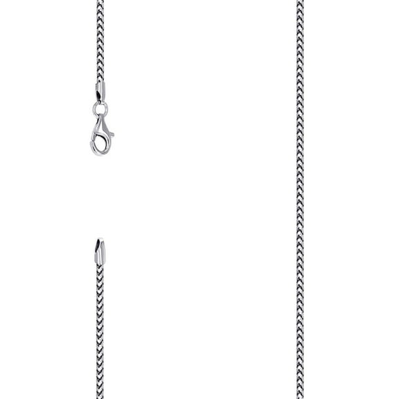 925 Silver Solid Franco Chain Rhodium 1.5mm Necklace 18 Inch Chain Necklace for Women and Men