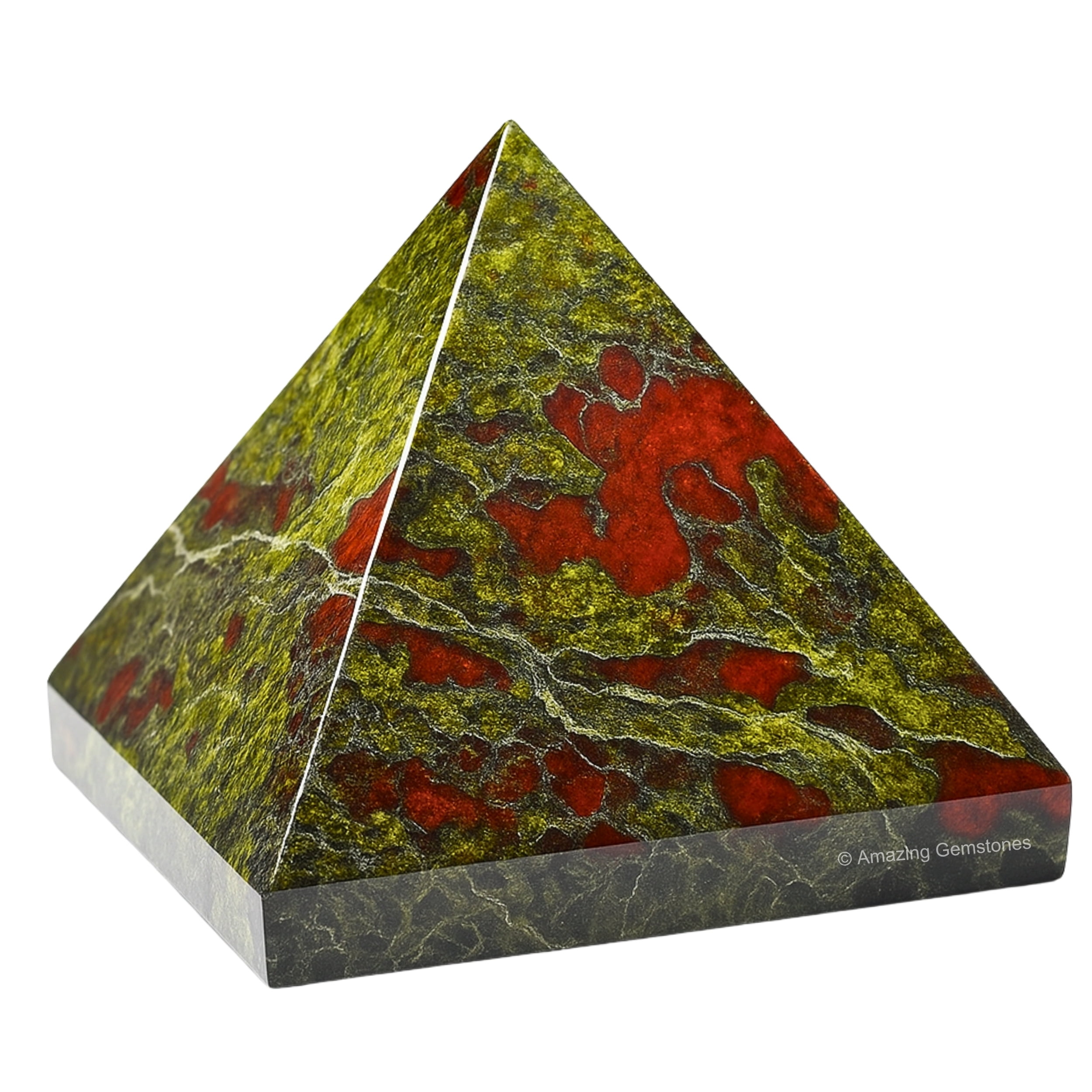 Dragon Bloodstone Pyramid Crystal Healing Stones - 2" Pyramid