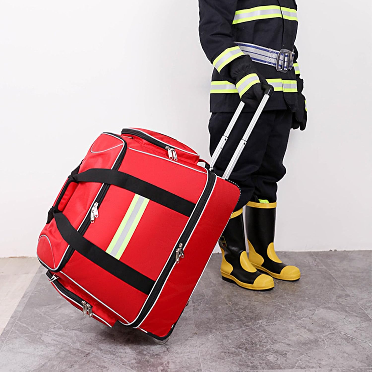Rolling Roller Bag Trolley EMT Bag Empty for First Aid Responder Home Health Care Nursing Student Roll Duffle Bag Carry on with Wheels