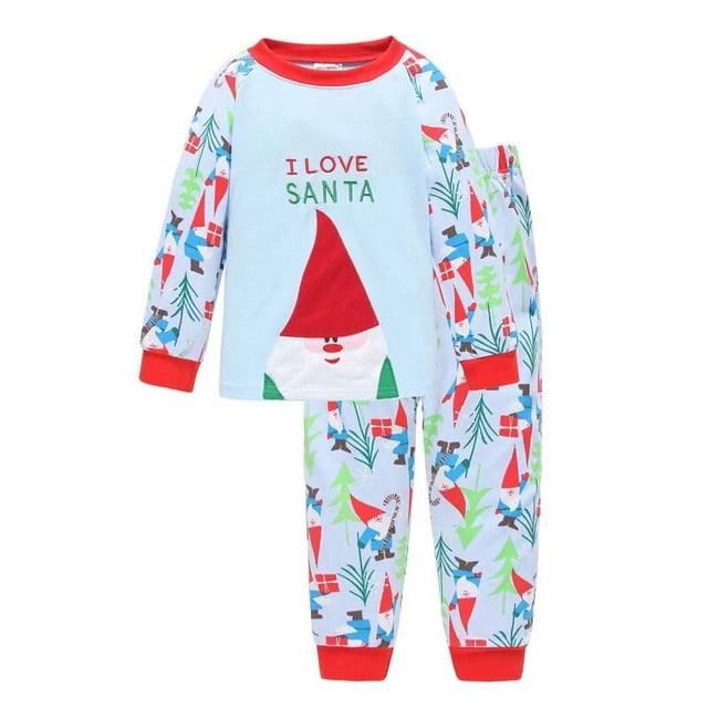SAILEROAD-Conjunto de Pijama de Navidad para niños, ropa de dormir de algodón de manga larga, a rayas
