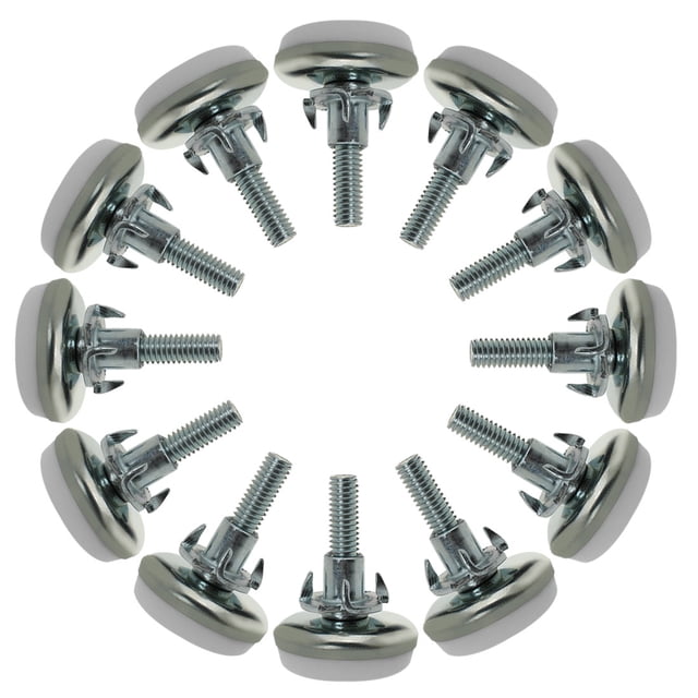 Pies niveladores ajustables M6 x 25 x 30mm para patas de muebles, 12 piezas