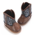 thumbnail image 7 of Beilxfa Newborn Boys Girls Pu Leather Western Boots Cowboy Bootie Soft Sole Non-Slip Crib Shoes For Baby Infant 0-18 Months, 7 of 7