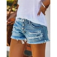 thumbnail image 2 of WEHUSE Women's Casual Summer Denim Shorts Mid Waisted Stretchy Ripped Jean Shorts with Pockets, 2 of 4