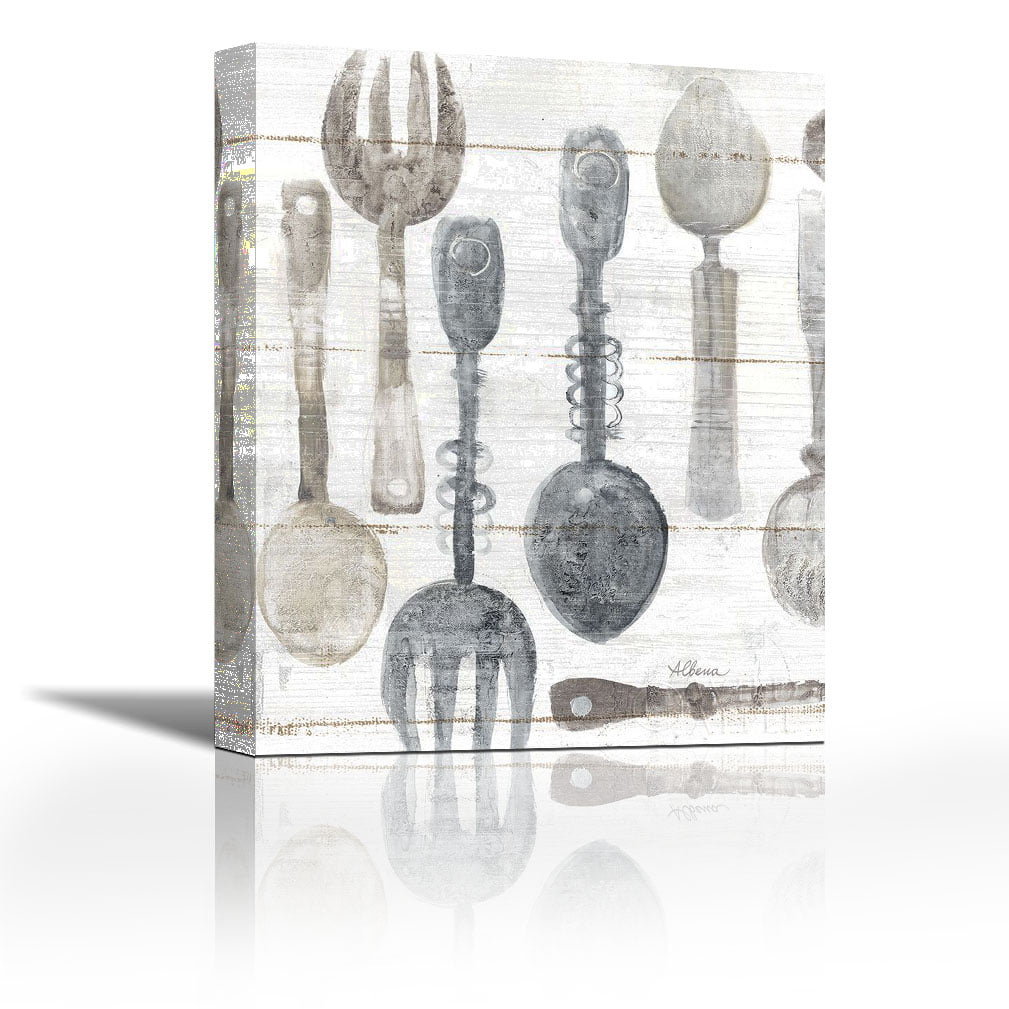 Spoons and Forks II Neutral - Contemporary Fine Art Giclee on Canvas ...