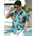 thumbnail image 2 of Vicojack Men's Hawaiian Shirt Short Sleeve 3D Pineapple Button Down Shirts Graphic Holiday Beach Shirts, 2 of 7