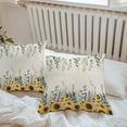 thumbnail image 4 of Outdoor Pillow Covers Pack of 2, Sunflower Lavender Eucalyptus Leaves Flower Waterproof Throw Pillowcase Cushion Cases, Vintage Linen Decorative Pillow Cover for Couch Sofa Home Bed Patio, 4 of 9