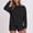 Black, variant on Fall Sets Women 2 Piece Outfits Petite Round Neck Blouse Long Sleeve Tops Sweatshirt Shorts Casual Suit Sets