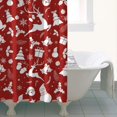 thumbnail image 4 of Red Christmas Silhouette Pattern Shower Curtain 36"x72" ,Bathroom Decorative Shower Curtains Set with 12 Hooks,Modern Waterproof Washable Shower Curtain, 4 of 6