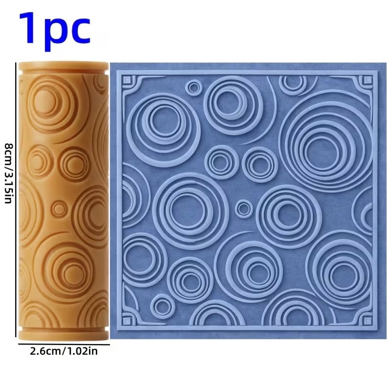 Artistic Swirl Textured Embossed Polymer Clay Roller - Ceramic Sculpture Texture Design Tool for Valentine's Day, Easter and Spring Art Creations