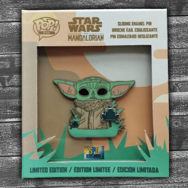 the child funko pop with frog