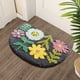 thumbnail image 4 of Bonita alfombra de baño floral | Alfombra semicircular antideslizante | Suave y absorbente para baño y bañera | Alfombra de poliéster de 40 x 60 cm, 4 of 6