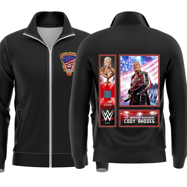 2023 Spring and Autumn New 3D Printing Cody Rhodes Sports Jacket Coat Comfortable and Breathable Wrestling Zipper Top FWZ