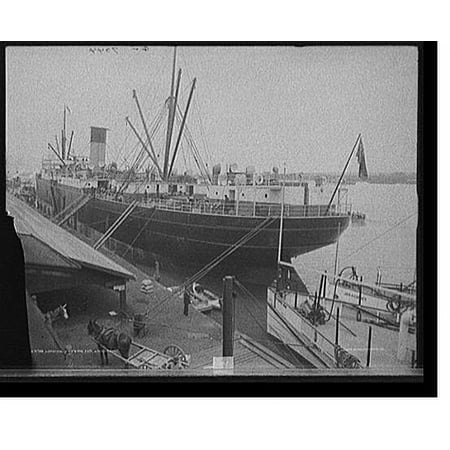Historic Print Loading cotton for Liverpool 18 x 24