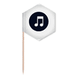 thumbnail image 1 of White Doubled-quaver Music Notes Toothpick Flags Cupcake Picks Party Celebration, 1 of 3