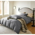 thumbnail image 6 of PURE ERA Long Staple Cotton Duvet Cover Pillow Shams Set 800TC Bedding Sateen Silky Soft Luster Urban Gray Queen, 6 of 6