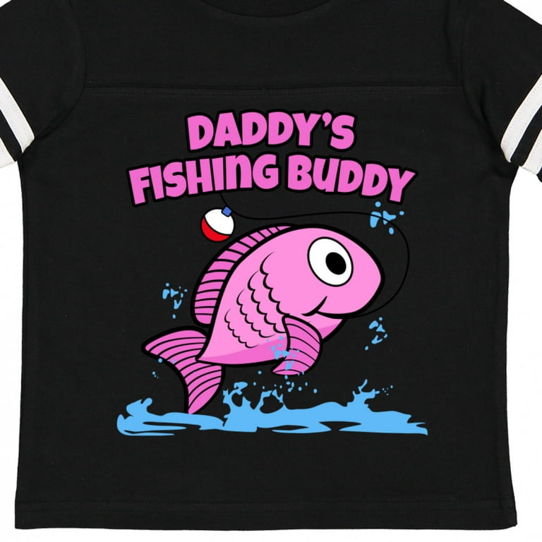 Inktastic Daddy's Fishing Buddy with Cute Purple Fish Boys or Girls Toddler  T-Shirt 