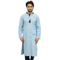 Atasi Men's Indian Ethnic Cotton Long Kurta Bollywood Style Ethnic Shirt-XXXL