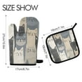 thumbnail image 2 of Yayeee Oven Mitts and Pot Holder Set of 2 Heat Resistant Kitchen Gloves Baking Hot Pad, Blue Cute Cats, 2 of 5