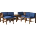 thumbnail image 1 of Sanibel Set Modulaire en 7 Pièces avec Pouf en Brun Foncé/bleu Marine, 1 of 3