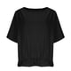 thumbnail image 4 of Camisas de Manga Larga para las Mujeres Suelto Ajuste Plisado Lino Cuello en V Cuarto Superior Manga de Moda de Color Sólido Blusa, 4 of 9