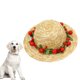 thumbnail image 4 of WORGEOUS Sombrero tejido de paja de Hawaii para perros, tocado creativo para mascotas, gorro de paja con flores para mascotas, accesorio para fotos, 4 of 7