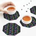 thumbnail image 3 of KLL Drink Coasters Set Octagon of 4,PU Leather Absorbent Coasters Set Decorative Coffee Cup Coasters Housewarming Gift for Home Decor-Snails 1, 3 of 5