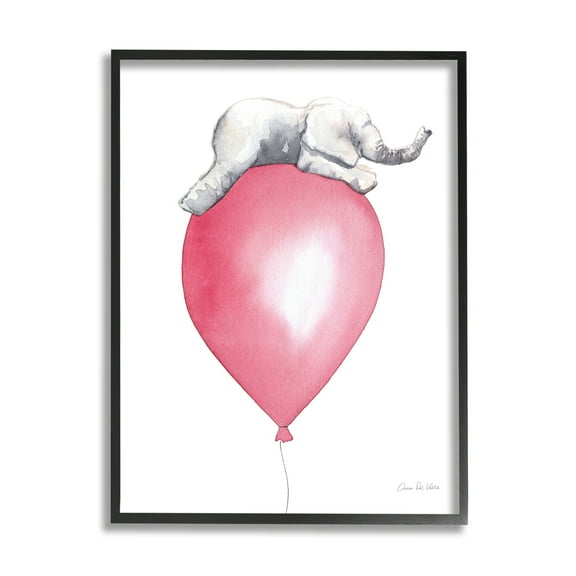 Stupell Industries Kids' Baby Elephant Sleeping on Large Red Balloon, 16 x 20, Design by Aimee Del Valle