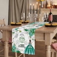 thumbnail image 2 of Table Runners 36 Inches Long Dress Scarves, Happy Birthday Farmhouse Kitchen/Dining Table Runner, Short Coffee Tablerunners, Green Luxury Dress Crown Carriage Flowers 13x36 Inch, 2 of 9