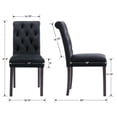 thumbnail image 2 of Drevy Velvet Upholstered Dining Chairs Set of 2 Tufted Solid Wood High Back Parsons Chairs Armless Side Chairs for Kitchen and Dining Room, Black, 2 of 4
