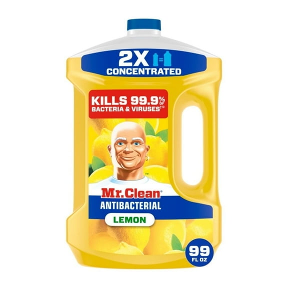 Mr. Clean 2X Concentrated Floor Cleaner, All Purpose Cleaner, Mop Soap, Lemon, 99 fl oz (2 Pack)