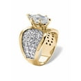 thumbnail image 2 of PalmBeach Jewelry Marquise-Cut Cubic Zirconia and Pave Crystal Cocktail Ring 2.48 TCW In Yellow Gold-Plated or Platinum-Plated, 2 of 6