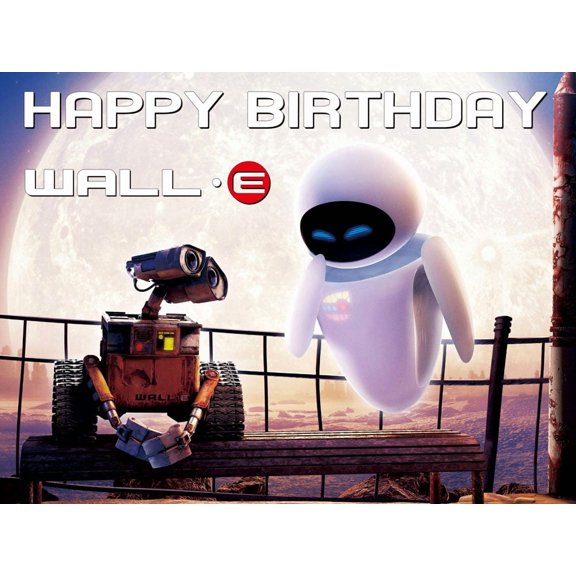 Wall E Backdrop Banner Party Supplies Love Theme Background for Photography Kids Birthday Decorations
