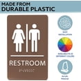 thumbnail image 2 of ADA CENTRAL SIGNS - 6"X9" Unisex Restroom Sign - ADA Compliant Tactile Graphics Grade 2 Braille Text Plastic Wall Sign - Bathroom Door Placard All Gender Neutral Rest Room Sign for Business Apartment, 2 of 7