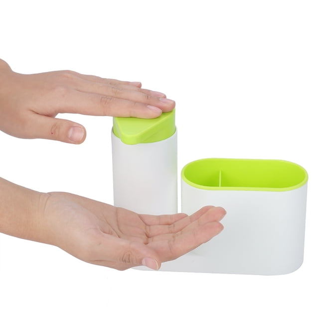 Detergent Multifunctional Washing Sponge Sink Detergent Soap Dispenser Storage Kit Green
