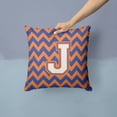 thumbnail image 2 of Letter J Chevron Blue and Orange #3 Fabric Decorative Pillow, 2 of 4