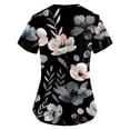 thumbnail image 3 of LHVUOA Floral Scrubs for Women Floral Print Scrub Tops Plus Size Stretch V Neck T Shirts Comfy Working Uniforms with Pockets, 3 of 3