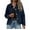 Blue., variant on HBGVBA Womens Winter Coats,Plus Size Warm Jackets for Women,Women's Solid Color Fashionable Suede Short Length Notched Collar Jacket Fall Winter Outerwear