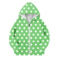 thumbnail image 3 of KyCheLot Lightweight Jacket for Girls Loose Polka Dot Print Long Sleeve Zip up Fall Sweatshirts with Pockets 6-15Years, 3 of 4