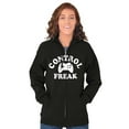 thumbnail image 4 of Control Freak Controller Geek Gamer Unisex Fleece Graphic Zip Up Hoodie Brisco Brands 2X, 4 of 5