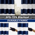 thumbnail image 6 of Driftaway Mia Stripe Room Darkening Grommet Unlined Window Curtains, Set Of Two Panels, Each 52"X63" (Navy), 6 of 7