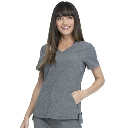 

Elle Scrubs Top for Women V-Neck EL604 XS Heather Grey