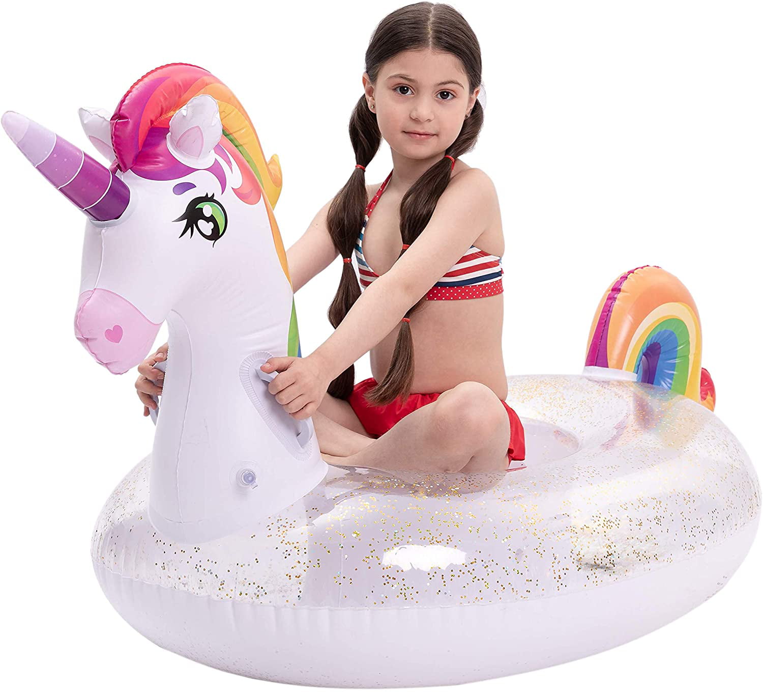 Fun Beach Floaties, JOYIN Giant Inflatable Deluxe Unicorn Pool Float With Wings 