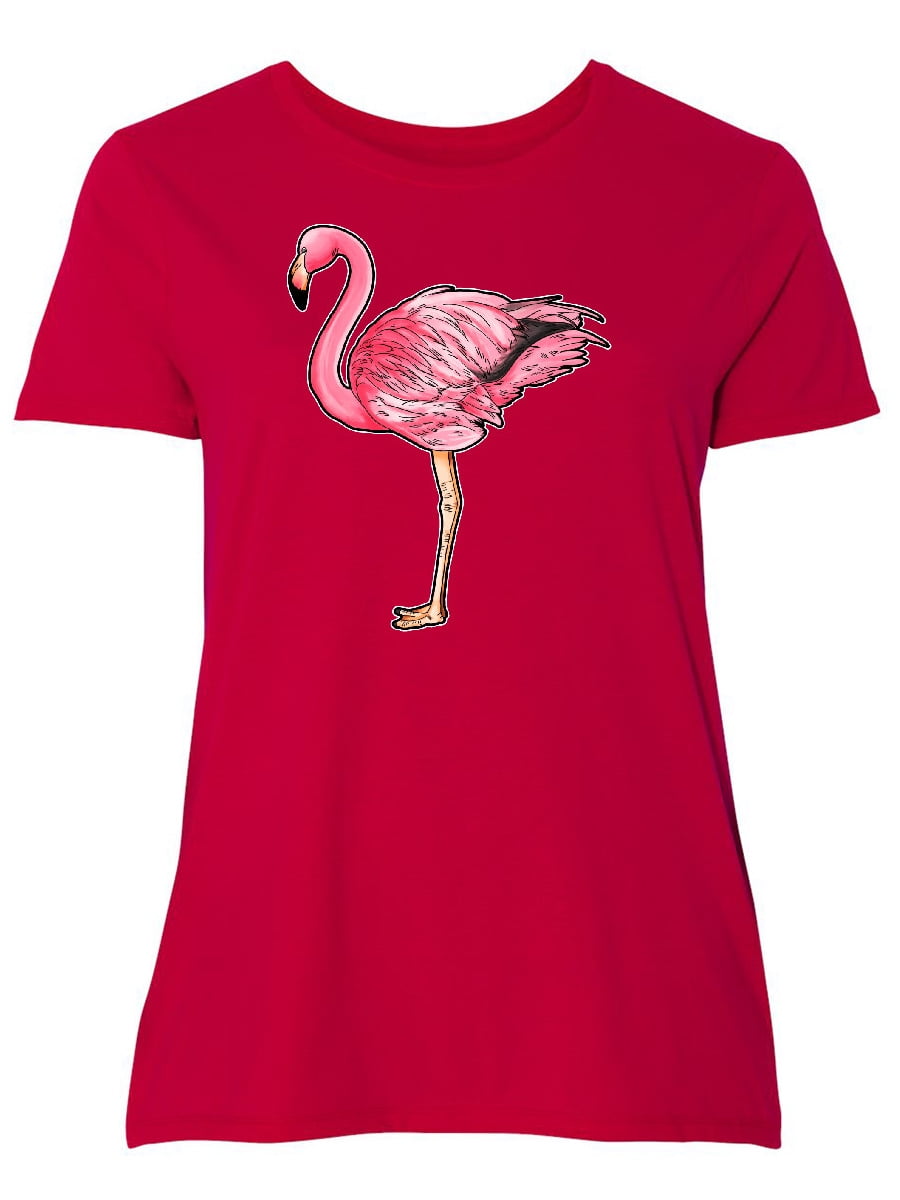 INKtastic - Pink Flamingo Women's Plus Size T-Shirt - Walmart.com