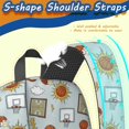 thumbnail image 2 of Basketball and Blast White Pattern 17" Waterproof Oxford School Backpacks for Teens, S-Shape Padded Straps, for School, Travel, Hiking, Camping, 2 of 2