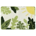 thumbnail image 1 of REGALWOVEN Alfombrillas de baño suaves, alfombra de baño antideslizante con patrón botánico, tapete absorbente de felpa, alfombra de piso con hojas verdes 16" x 24", 1 of 6