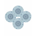 thumbnail image 7 of 15 Inch Round Placemats Set of 4, Blue Floral Non Slip Heat Insulation PP Table Mats, Farmhouse Abstract Country Flowers Art Washable Place Mats for Kitchen Dining Party Table Decor, 7 of 7